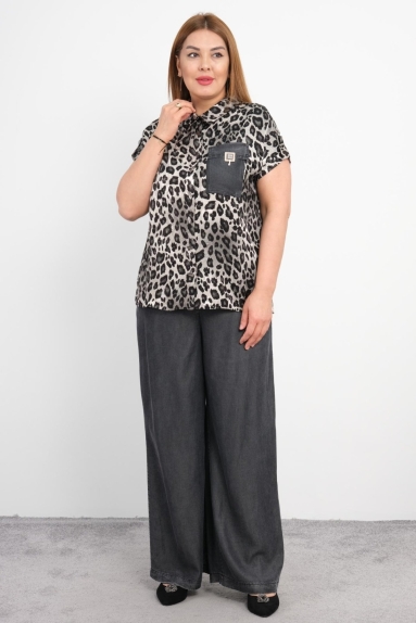 wholesaleWomen Clothes Plus Size Blouse and Pants Set