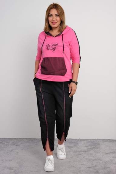 Front stone printed double suit with pockets and pant